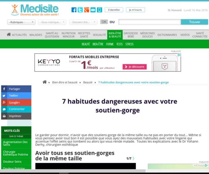 interview medisite soutien-gorge, ptose mammaire